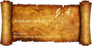 Justus Artúr névjegykártya
